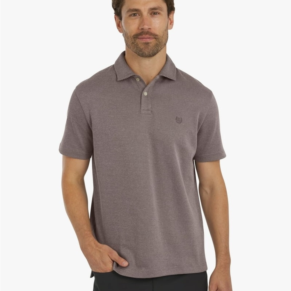 Chaps Men's Rockland Textured Short Sleeve Polo- Medium